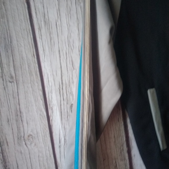 Fred Perry Full Zip Track Jacket Black & Gray Men's Small Mock Neck Blue Stripes - Picture 5 of 7